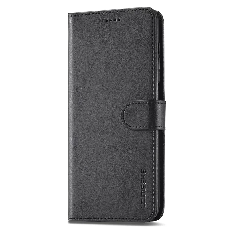 LC.IMEEKE Para Samsung Galaxy A05s 4G Caso Carteira de Couro Textura de Bezerro Capa de Telefone - Preto