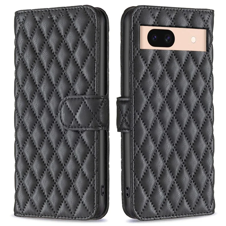 BINFEN COLOR BF Style-14 For Google Pixel 8a Case Wallet Stand Leather Cover - Black