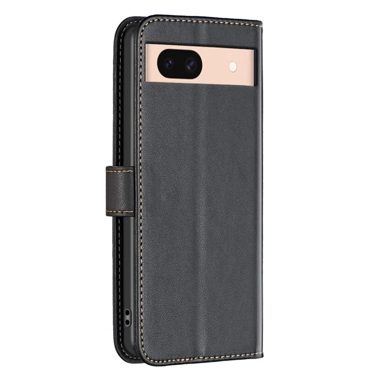 BINFEN COLOR BF17 For Google Pixel 8a Case Stand Leather Wallet Cover - Black