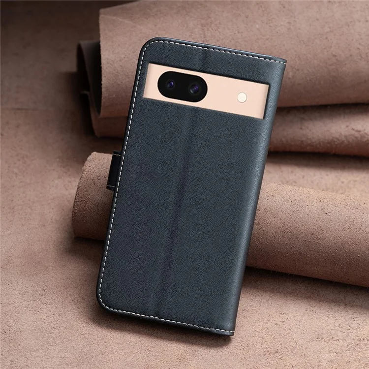 BINFEN COLOR BF17 For Google Pixel 8a Case Stand Leather Wallet Cover - Black