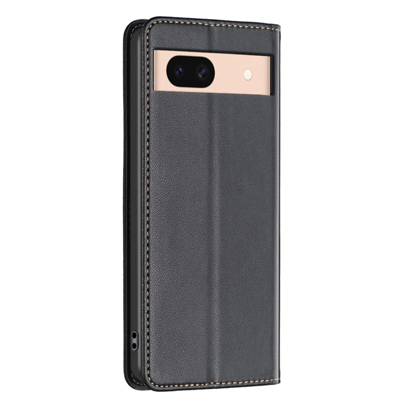 BINFEN COLOR BF18 Para Google Pixel 8a Funda Piel PU Funda Teléfono con Ranuras para Tarjetas - Negro