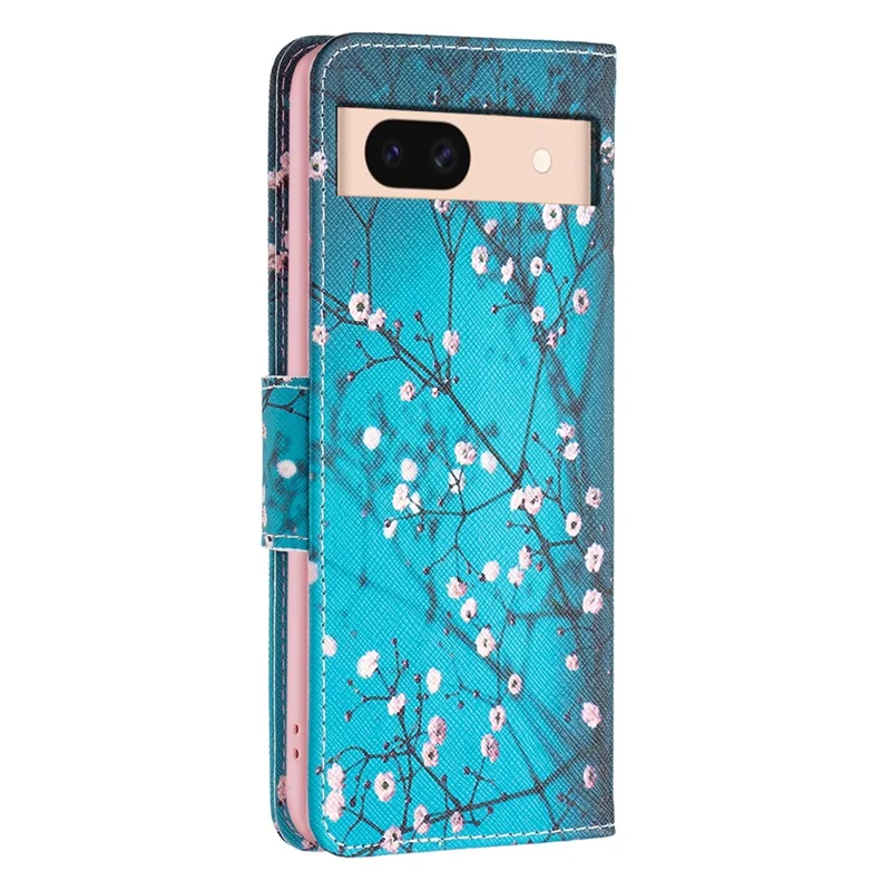 For Google Pixel 8a Case Pattern Printing Wallet Leather Phone Cover - Plum Blossom