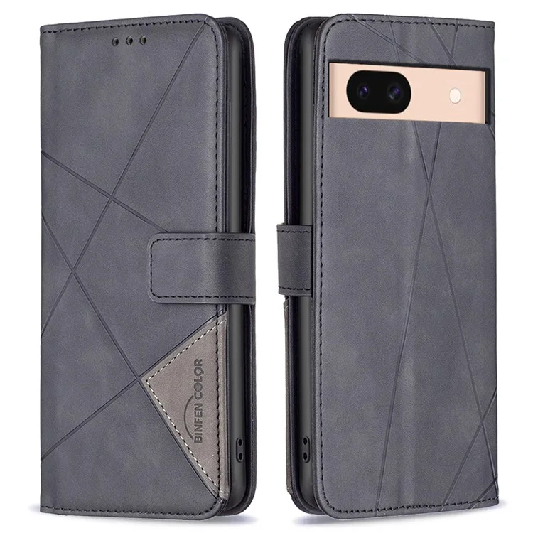 BINFEN COLOR BF05 Per Google Pixel 8a Case Phone Wallet Cover Guscio in Pelle PU - Nero