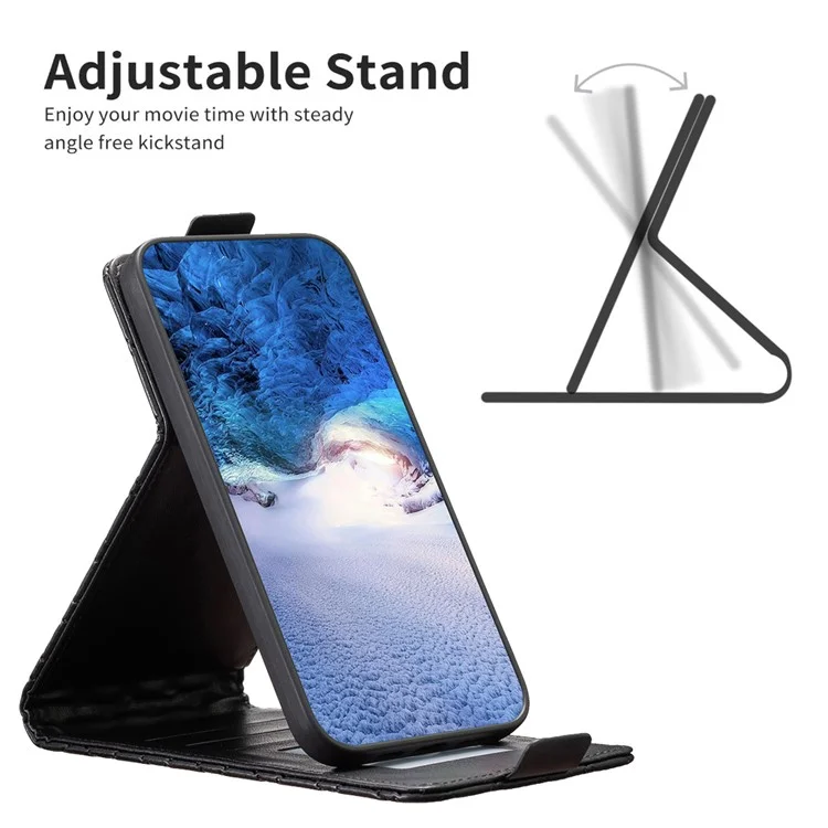 BF30 para Samsung Galaxy S24 Ultra Caja Vertical Flip Cover de teléfono con soporte para tarjetas - Negro
