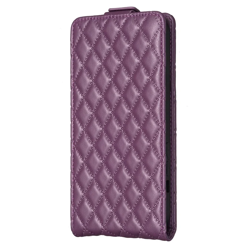 BF30 For Samsung Galaxy S24 Ultra Case Vertical Flip Phone Cover with Card Holder - Dark Purple