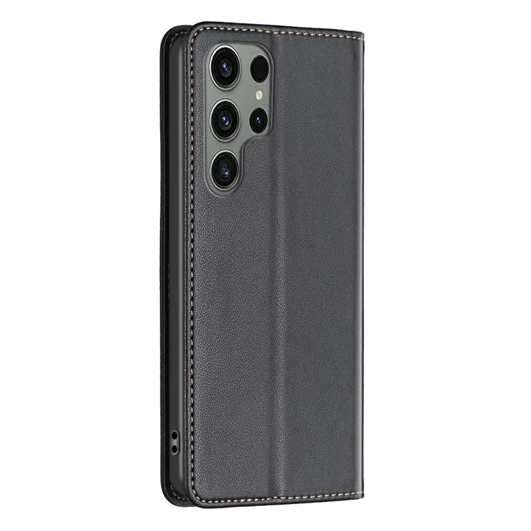 BINFEN COLOR BF18 Для чехла Samsung Galaxy S24 Ultra Держатель для карт Магнитное закрывающее покрытие - Черный