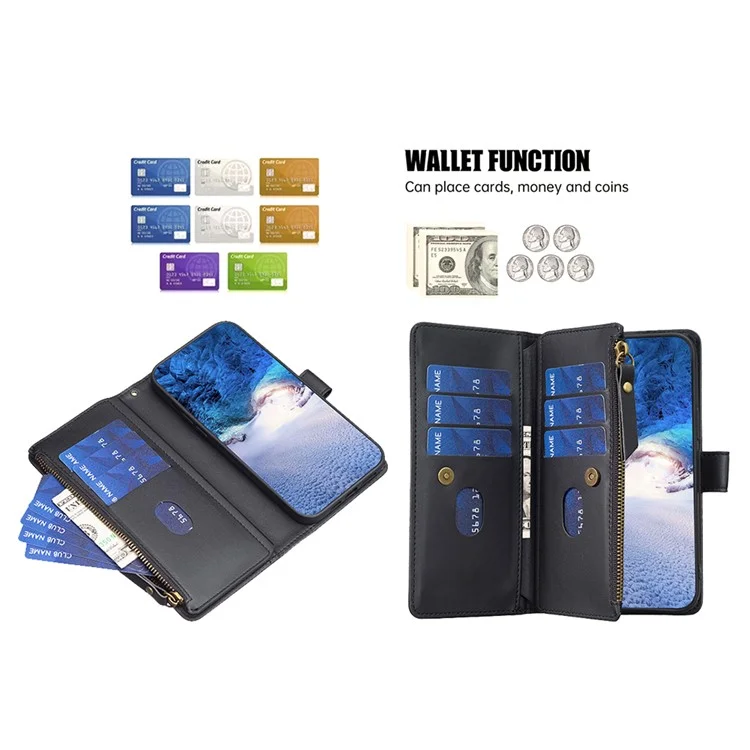 BF Style-19 para Samsung Galaxy S24 Ultra Case Wallet PU Leather Stand Phone Cover - Preto