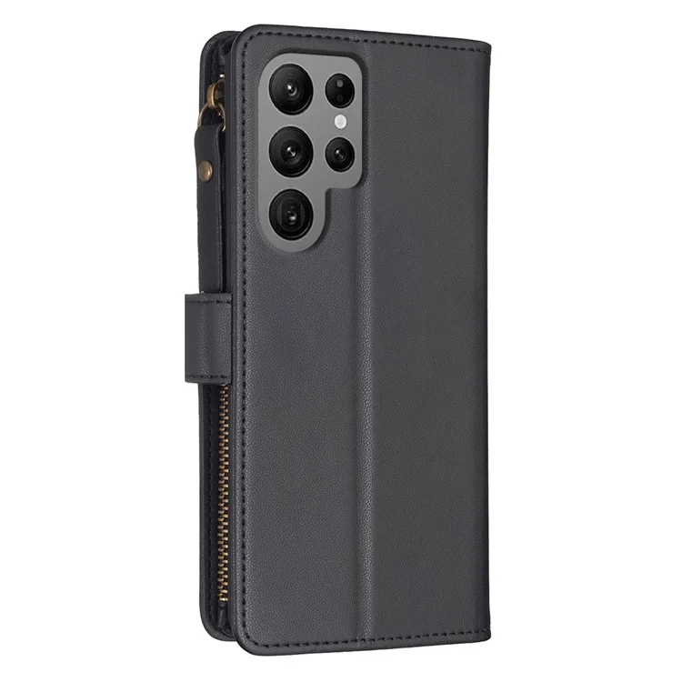 BF Style-19 para Samsung Galaxy S24 Ultra Case Wallet PU Leather Stand Phone Cover - Preto