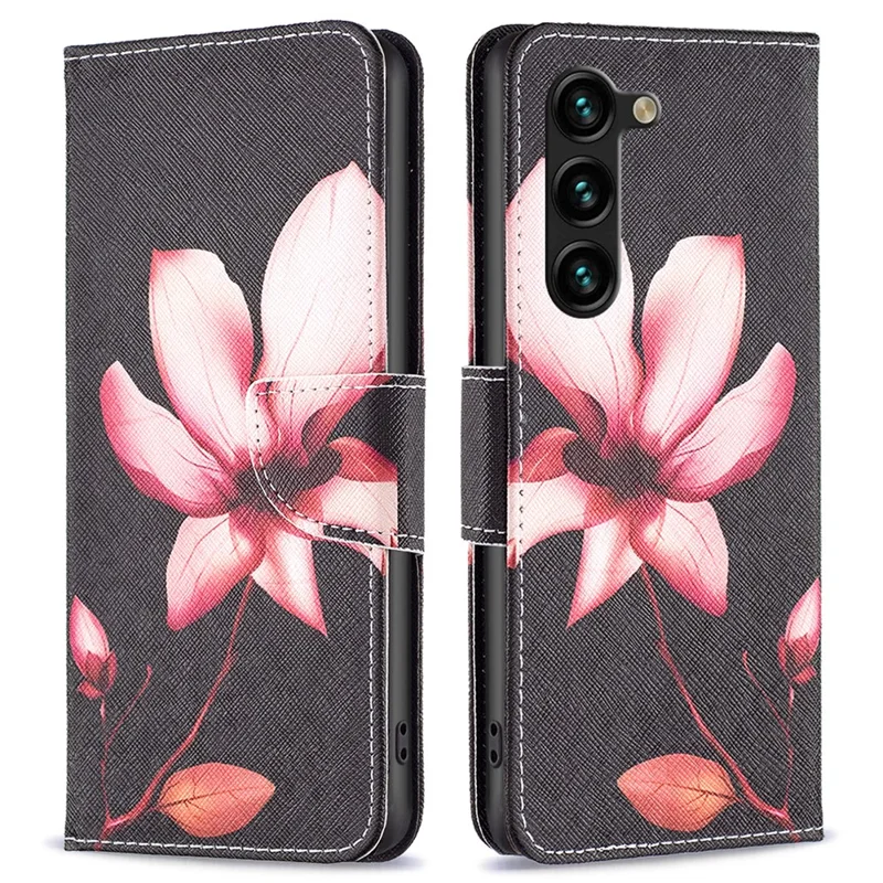 Lederner Wallet-Case mit Magnetverschluss für Samsung Galaxy S25+ / S24+ – Lotus