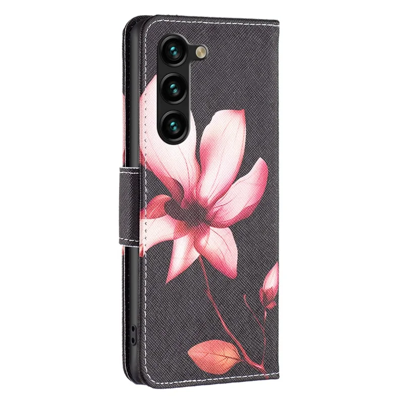 Lederner Wallet-Case mit Magnetverschluss für Samsung Galaxy S25+ / S24+ – Lotus
