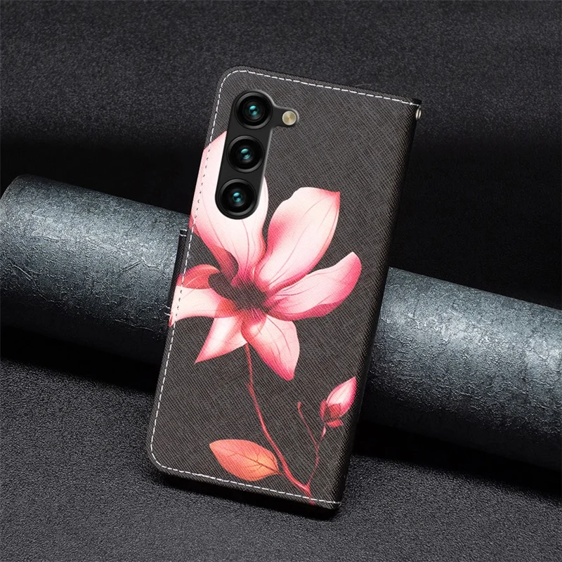 Lederner Wallet-Case mit Magnetverschluss für Samsung Galaxy S25+ / S24+ – Lotus