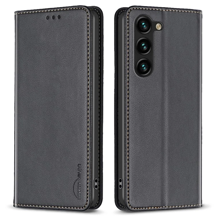 BINFEN COLOR BF18 Für Samsung Galaxy S25+ / S24+ Hülle Kartenfach Magnetische Handyhülle - Schwarz