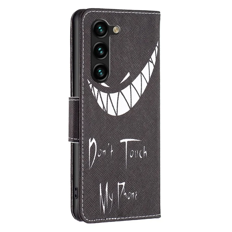 Für Samsung Galaxy S25+ / S24+ Hülle PU-Leder Muster Flip Wallet Smart Phone Cover - Fassen Sie mein Telefon nicht an