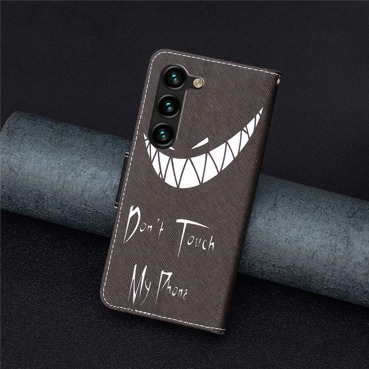 Für Samsung Galaxy S25+ / S24+ Hülle PU-Leder Muster Flip Wallet Smart Phone Cover - Fassen Sie mein Telefon nicht an