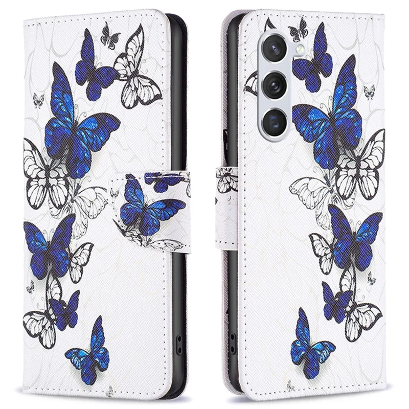 Capa Carteira para Telemóvel com Impressão de Padrão para Samsung Galaxy S25 / S24 - Borboletas