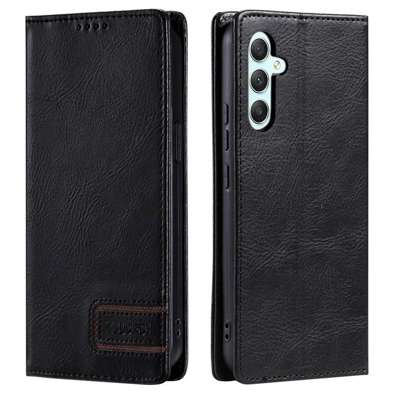 TTUDRCH Style 007 For Samsung Galaxy S24+ Case PU Leather RFID Blocking Phone Cover - Black