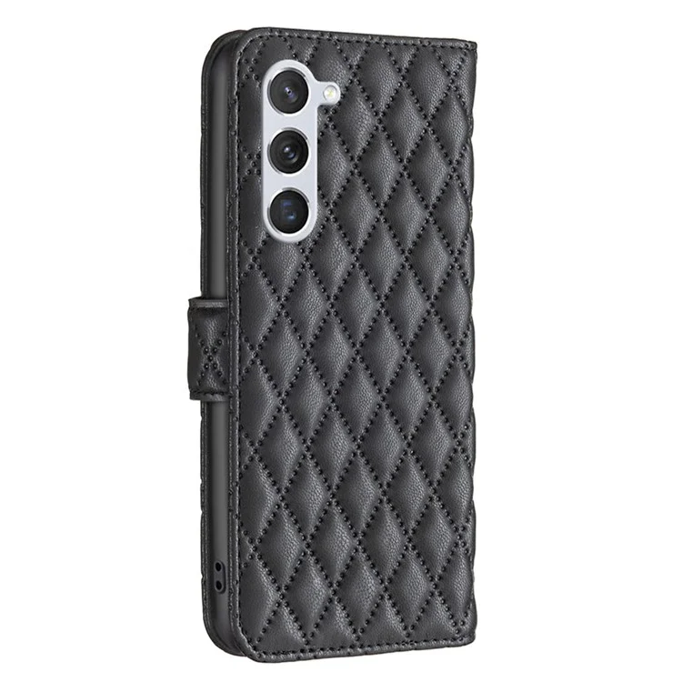 BINFEN COLOR BF Style-14 для чехла для Samsung Galaxy S25 / S24 из искусственной кожи, стойка, чехол для сотового телефона - черный