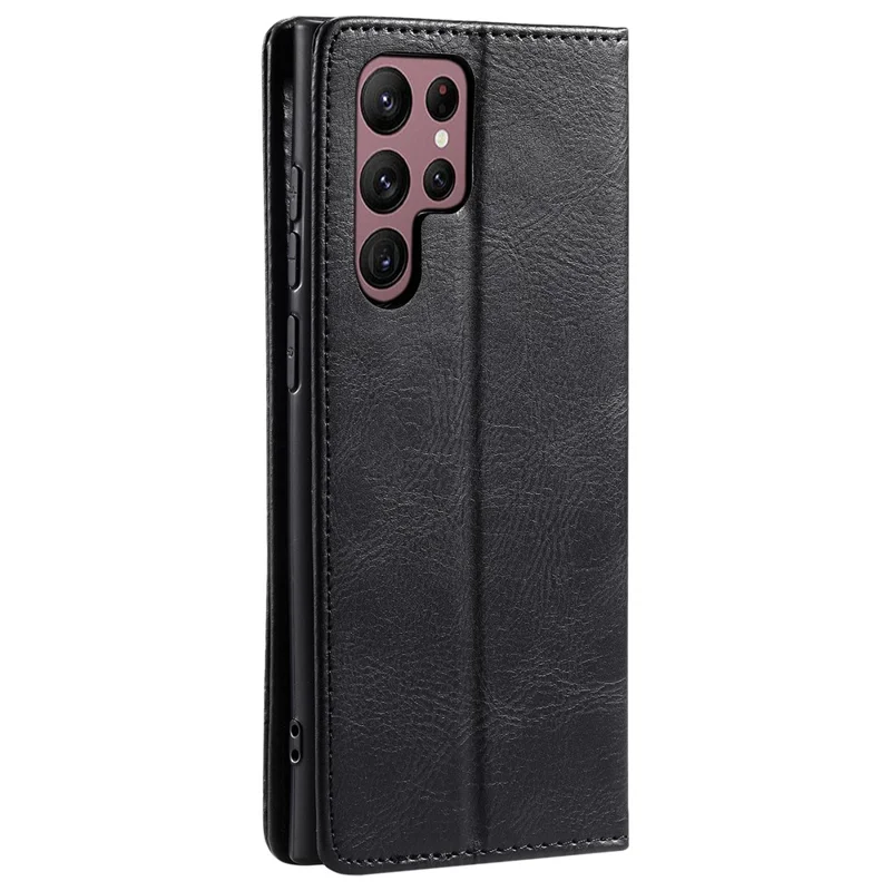 TTUDRCH Style 007 For Samsung Galaxy S24 Ultra Case RFID Blocking Wallet Cover - Black