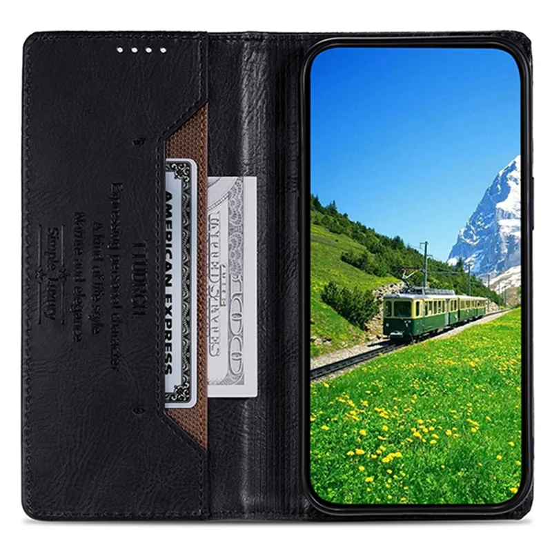 TTUDRCH Style 007 For Samsung Galaxy S24 Ultra Case RFID Blocking Wallet Cover - Black