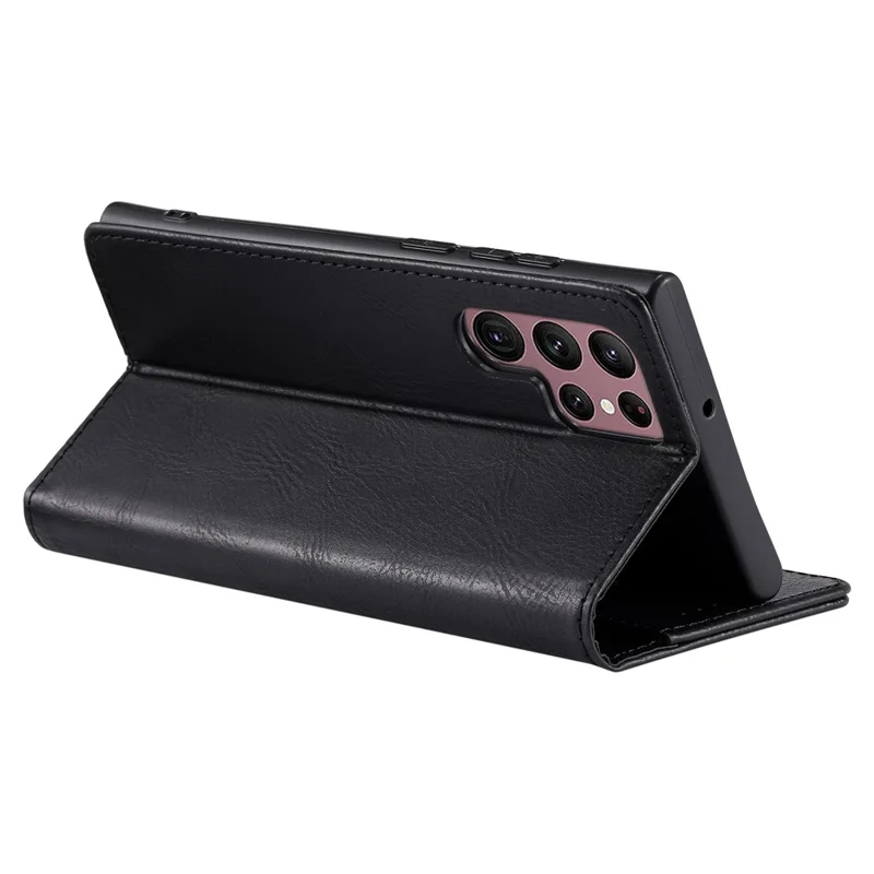 TTUDRCH Style 007 For Samsung Galaxy S24 Ultra Case RFID Blocking Wallet Cover - Black