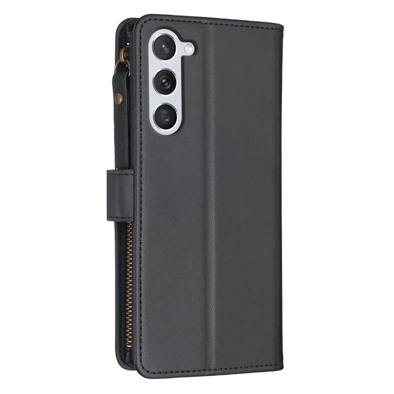 BF Style-19 для чехла Samsung Galaxy S25 / S24 из искусственной кожи с откидной подставкой - черный