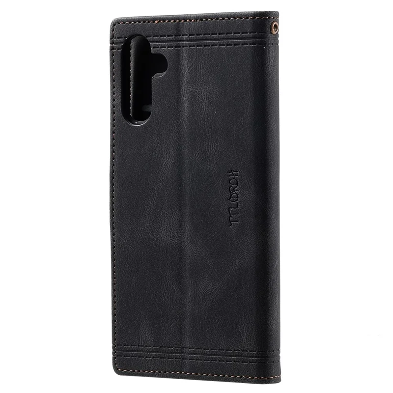 Capa TTUDRCH Style 004 para Samsung Galaxy S24+ Carteira com Bloqueio RFID de Couro - Preta