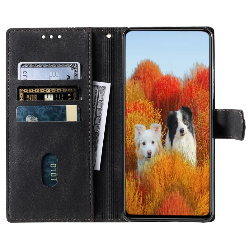 Capa TTUDRCH Style 004 para Samsung Galaxy S24+ Carteira com Bloqueio RFID de Couro - Preta
