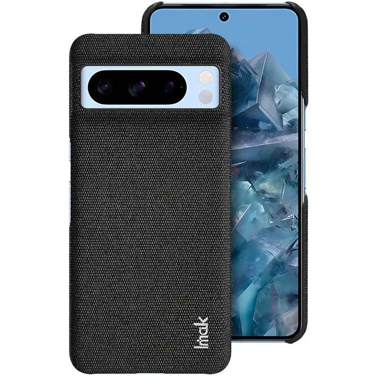 IMAK Ruiyi Series per Google Pixel 8 Pro Case Anti-scratch Cloth Texture PU Leather+PC Phone Cover - Nero