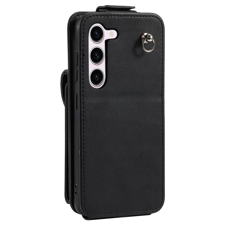Für Samsung Galaxy S23+ Case Vertikale Flip-Hülle PU-Leder+TPU Handyhülle - Schwarz