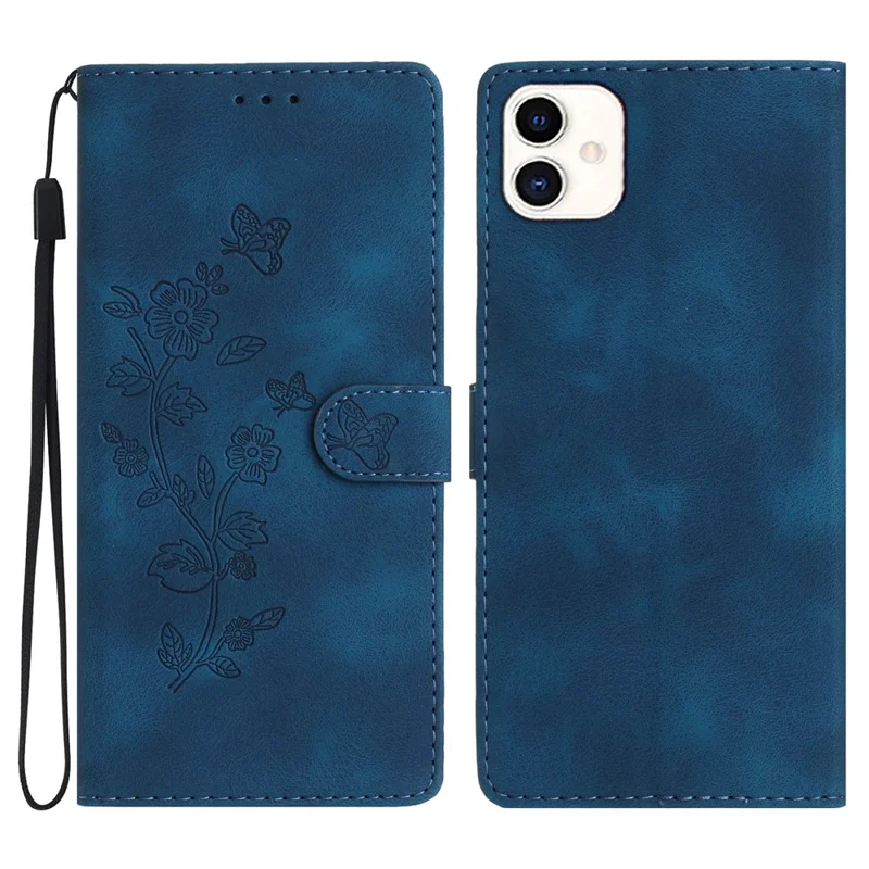 For Samsung Galaxy A05 4G Case PU Leather Stand Cover Magnetic Phone Shell Imprinted Wallet - Blue