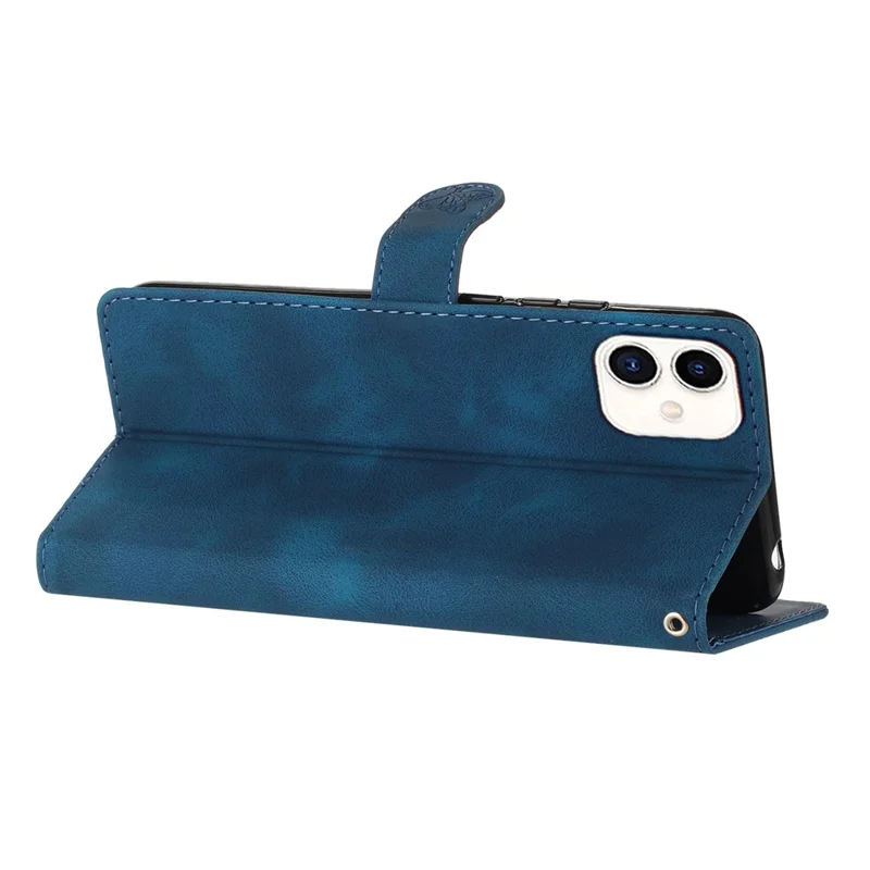 For Samsung Galaxy A05 4G Case PU Leather Stand Cover Magnetic Phone Shell Imprinted Wallet - Blue