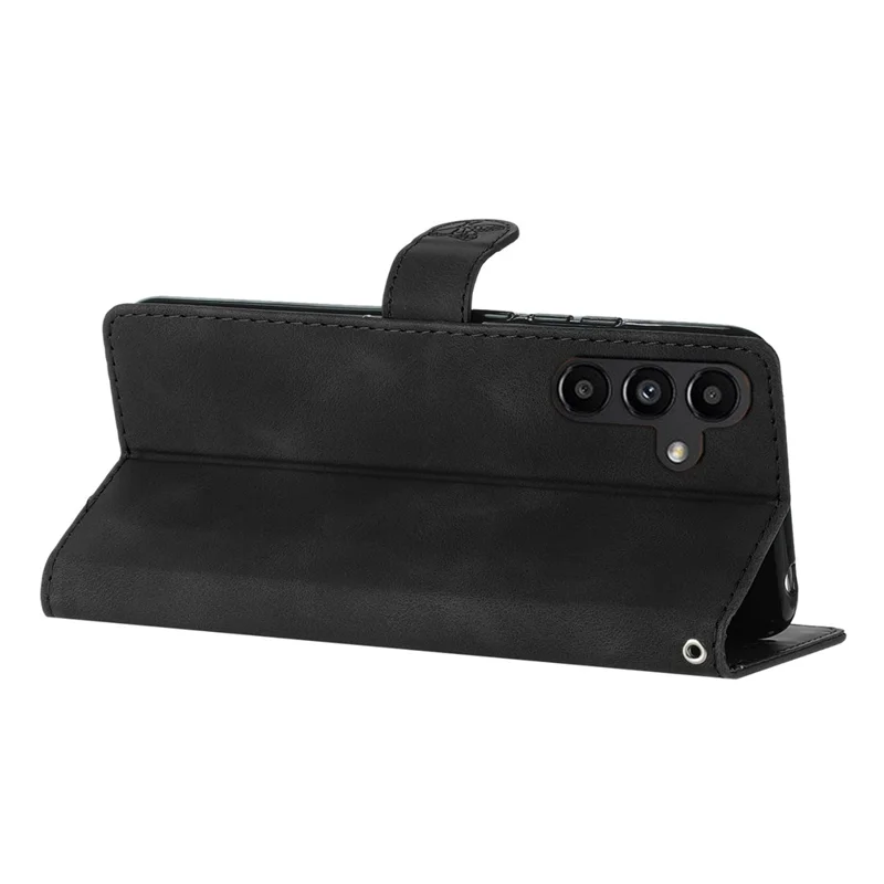 Per Samsung Galaxy A05s 4G Slim-Fit Leather Cover Imprinted Flower Phone Stand Case Wallet - Nero