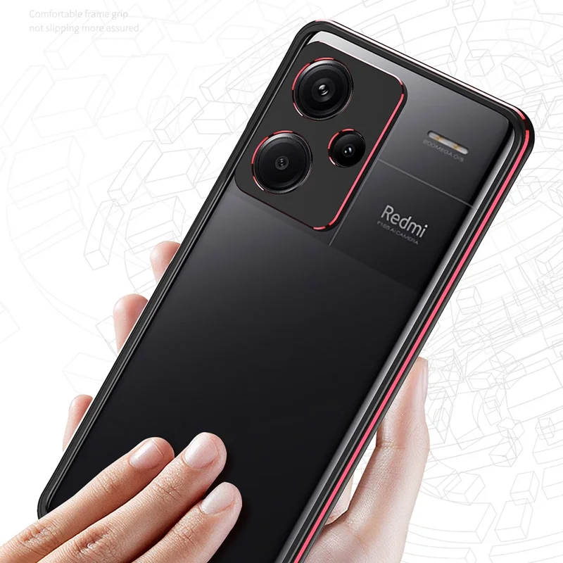 Для Xiaomi Redmi Note 13 Pro+ Чехол-бампер с металлической рамкой и защитой камеры - Серебристый