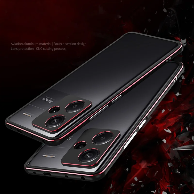 Для Xiaomi Redmi Note 13 Pro+ Чехол-бампер с металлической рамкой и защитой камеры - Серебристый