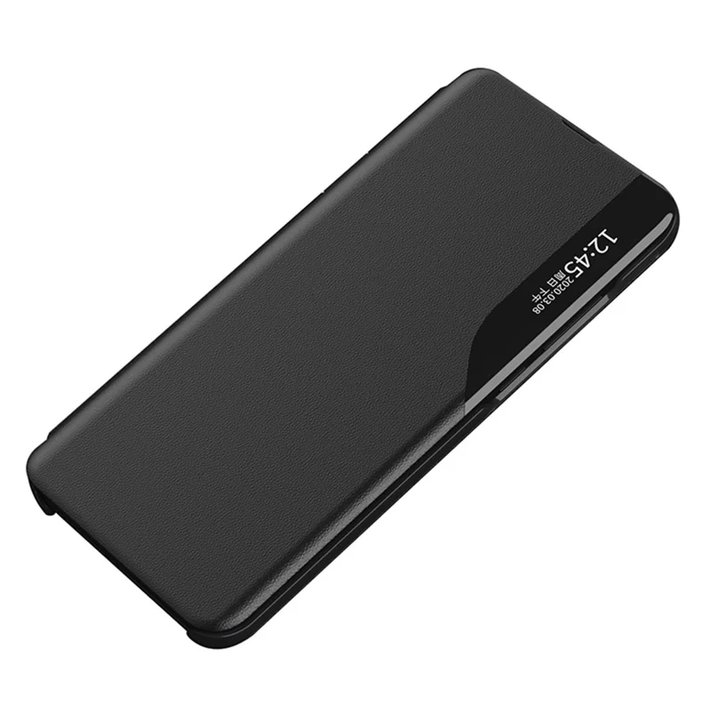 For Samsung Galaxy A05 4G Case View Window PU Leather Stand Cover - Black