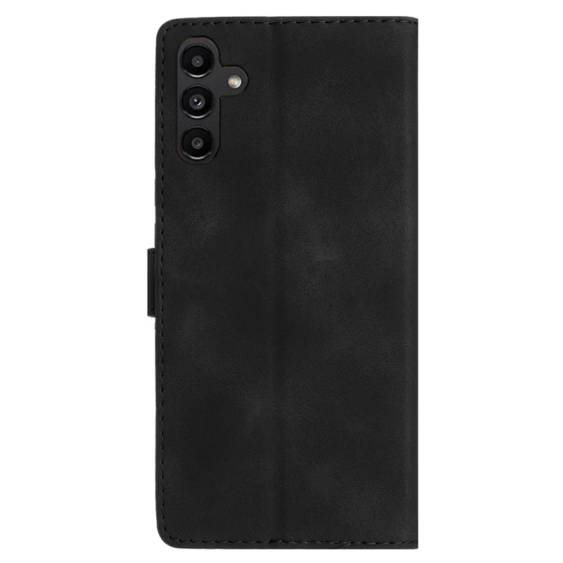 Für Samsung Galaxy A15 4G Magnetische Handyhülle Bedrucktes Blumen-Brieftaschen-PU-Leder-Ständer-Cover - Schwarz