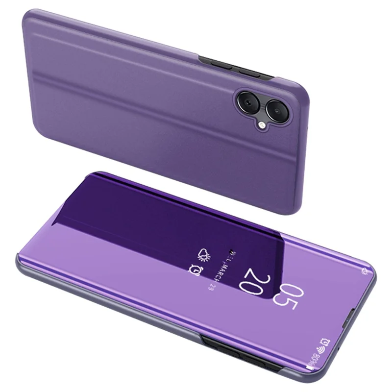 Para Samsung Galaxy A05 4G Case View Window PU Leather Phone Cover - Roxo / Azul