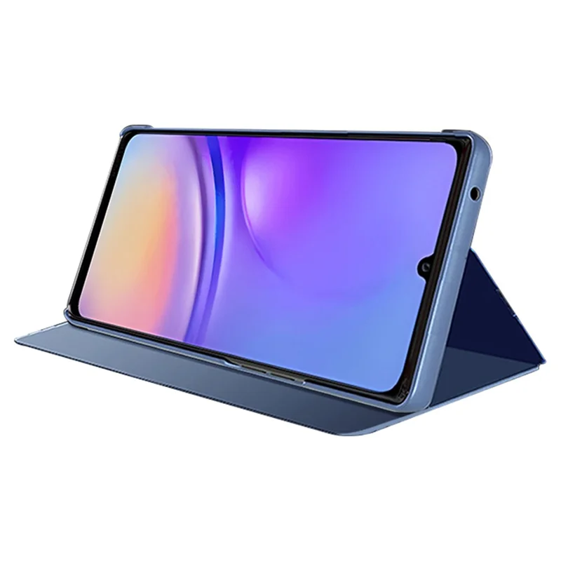 Para Samsung Galaxy A05 4G Case View Window PU Leather Phone Cover - Roxo / Azul