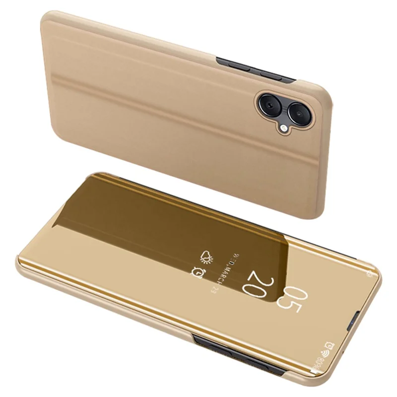 For Samsung Galaxy A05 4G Case View Window PU Leather Phone Cover - Gold
