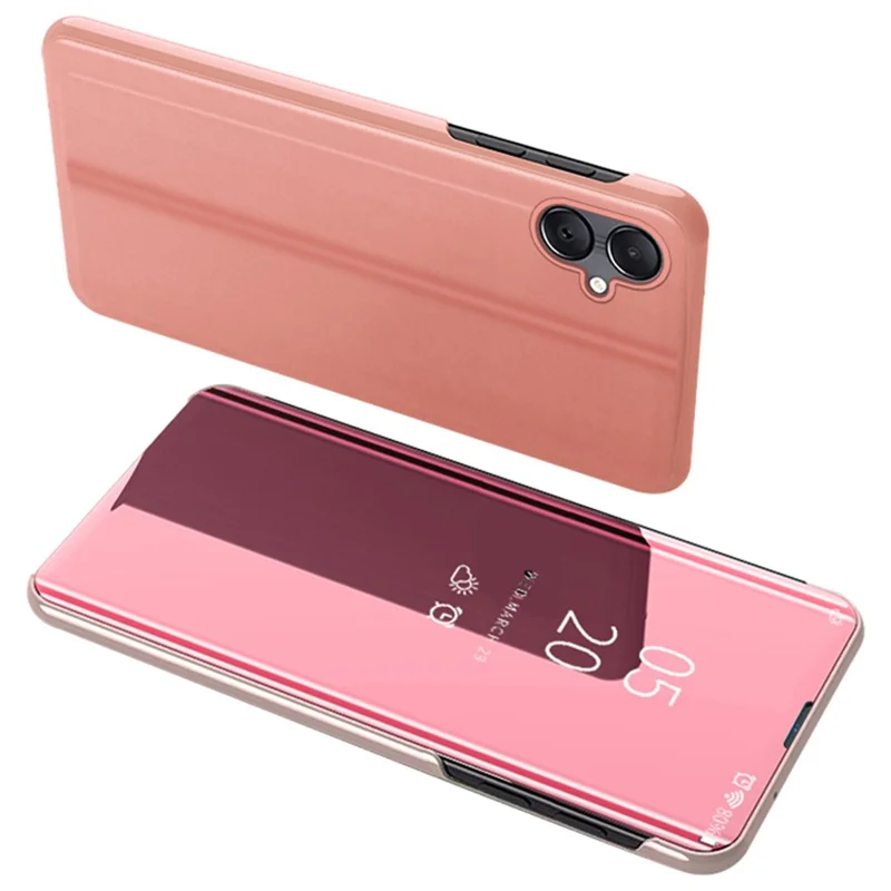 For Samsung Galaxy A05 4G Case View Window PU Leather Phone Cover - Rose Gold