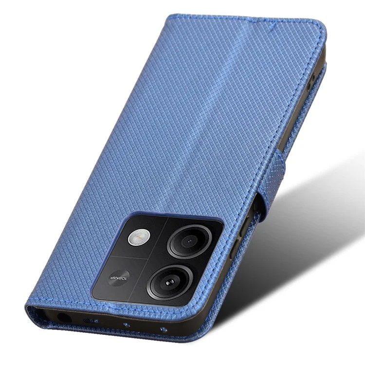 For Xiaomi Redmi Note 13 5G Case Magnetic Clasp Leather Wallet Cover - Blue