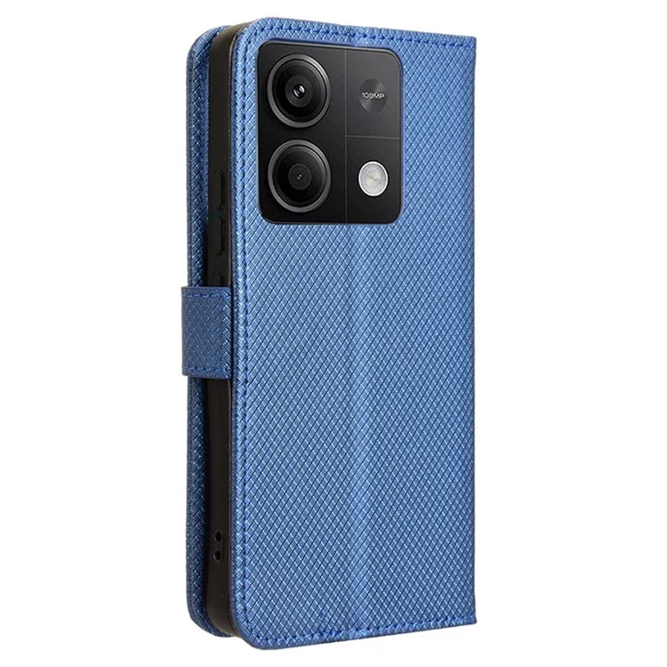 For Xiaomi Redmi Note 13 5G Case Magnetic Clasp Leather Wallet Cover - Blue