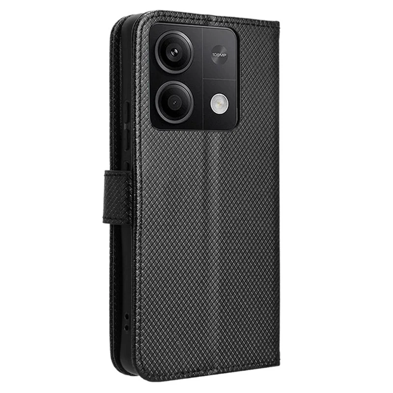 For Xiaomi Redmi Note 13 5G Case Magnetic Clasp Leather Wallet Cover - Black