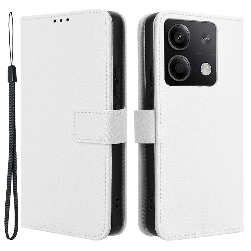 For Xiaomi Redmi Note 13 5G Case Magnetic Clasp Leather Wallet Cover - White