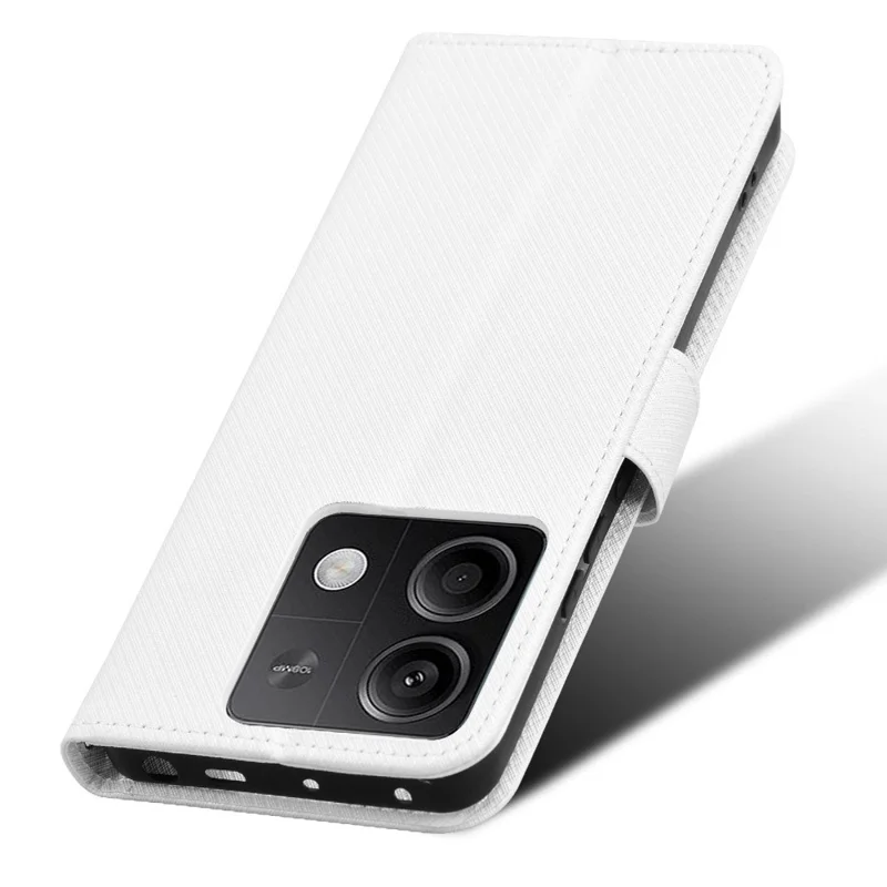 For Xiaomi Redmi Note 13 5G Case Magnetic Clasp Leather Wallet Cover - White