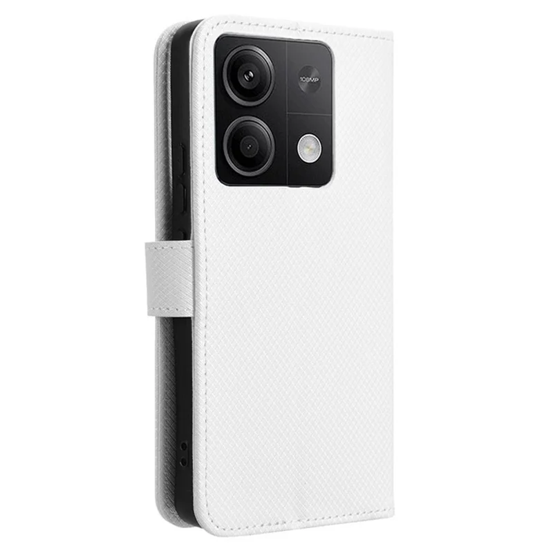 For Xiaomi Redmi Note 13 5G Case Magnetic Clasp Leather Wallet Cover - White