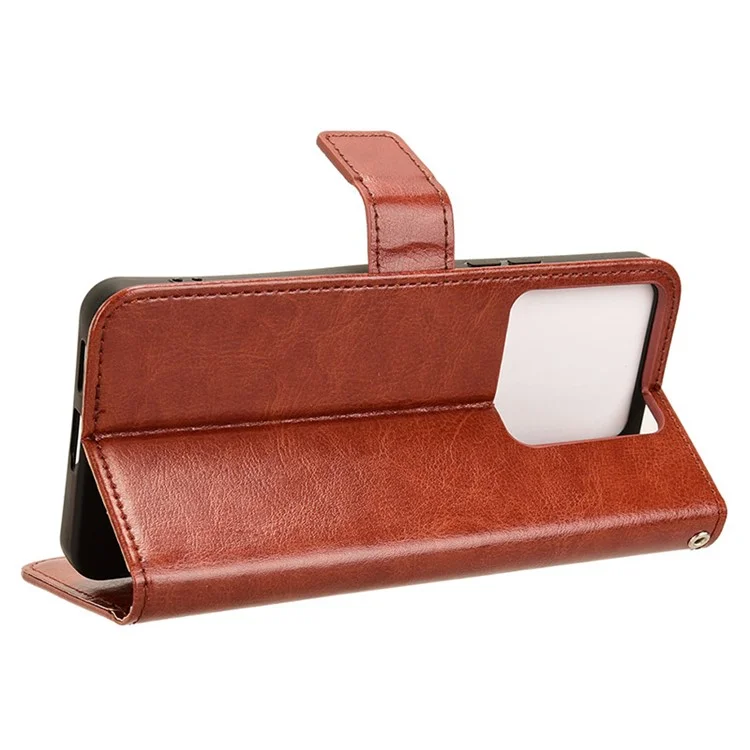 For Xiaomi Redmi Note 13 Pro 5G / Poco X6 5G Case PU Leather Phone Stand Cover - Brown