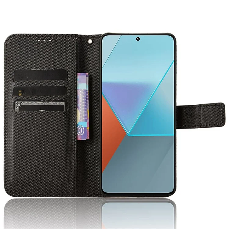 Para Xiaomi Redmi Note 13 Pro 5G / Poco X6 5G Funda para Teléfono Carcasa Antirasguños Shell Magnética de Cuero de PU Funda de Cartera para Teléfono - Negro
