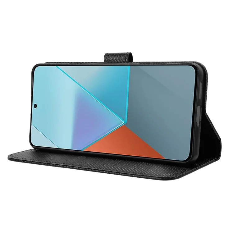 Para Xiaomi Redmi Note 13 Pro 5G / Poco X6 5G Funda para Teléfono Carcasa Antirasguños Shell Magnética de Cuero de PU Funda de Cartera para Teléfono - Negro