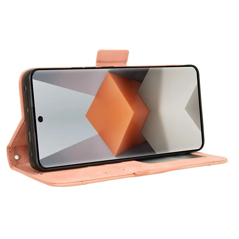 For Xiaomi Redmi Note 13 Pro+ 5G Anti-Scratch Phone Shell Leather Case Wallet Stand Phone Cover - Pink